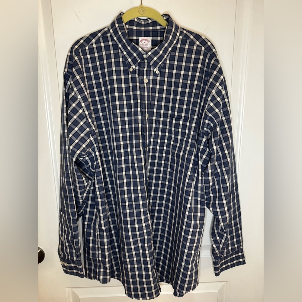 Brooks Brothers Madison Check Button Down Shirt XL Supima Cotton